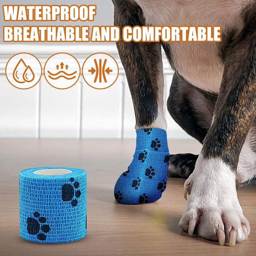 Self Adhesive Bandage Wrap Dog Bandage Shoes Pet Self Adhesive Bandage Dog Cohesive Bandage Multifunctional Pet Wound Care
