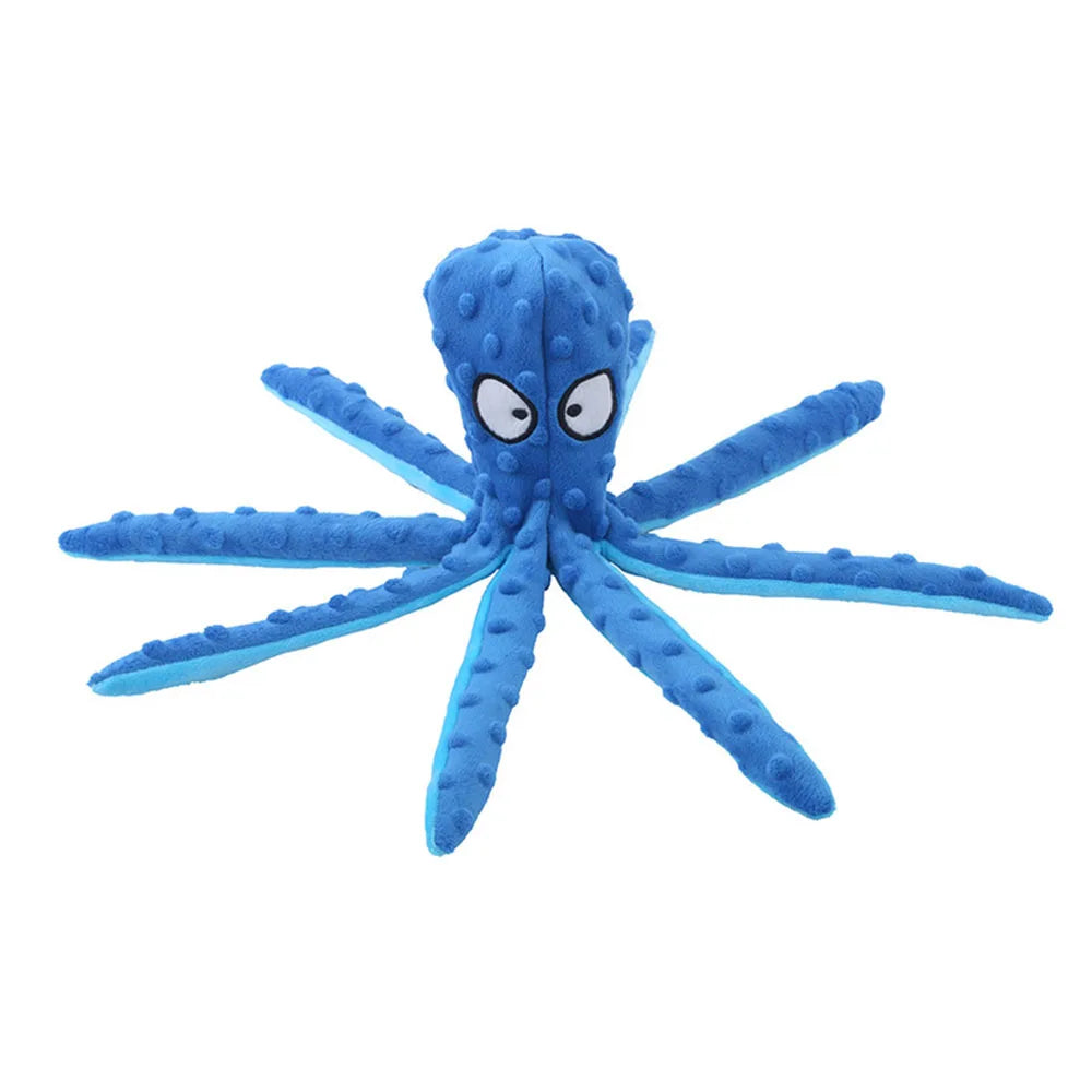 Squeaky Dog Toy Octopus Toy for Aggressive Chewers Tough No Stuffing Plush Crinkle Interactive Pet Toys for Puppy and Large Dogs