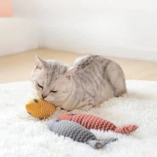 Teeth Grinding Catnip Toys Funny Interactive Plush Cat Toy Pet Kitten Chewing Vocal Toy Fish Bite Cat mint For Cats