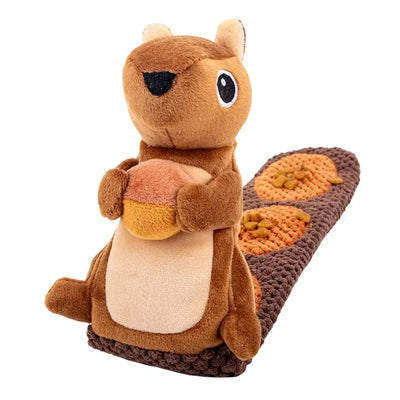 Dog Vocal Interactive Toy Velvet Squirrel Shaped Foraging Instinct Training Puppy Toys Interactive Dog Puzzle Toys With Sound
