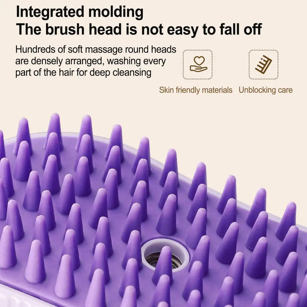 Pet Steamer Brush USB Rechargeable Cat Steamy Brush Dogs Cats Pet Hair Removal Self-Cleaning Comb for Long and Short Hair