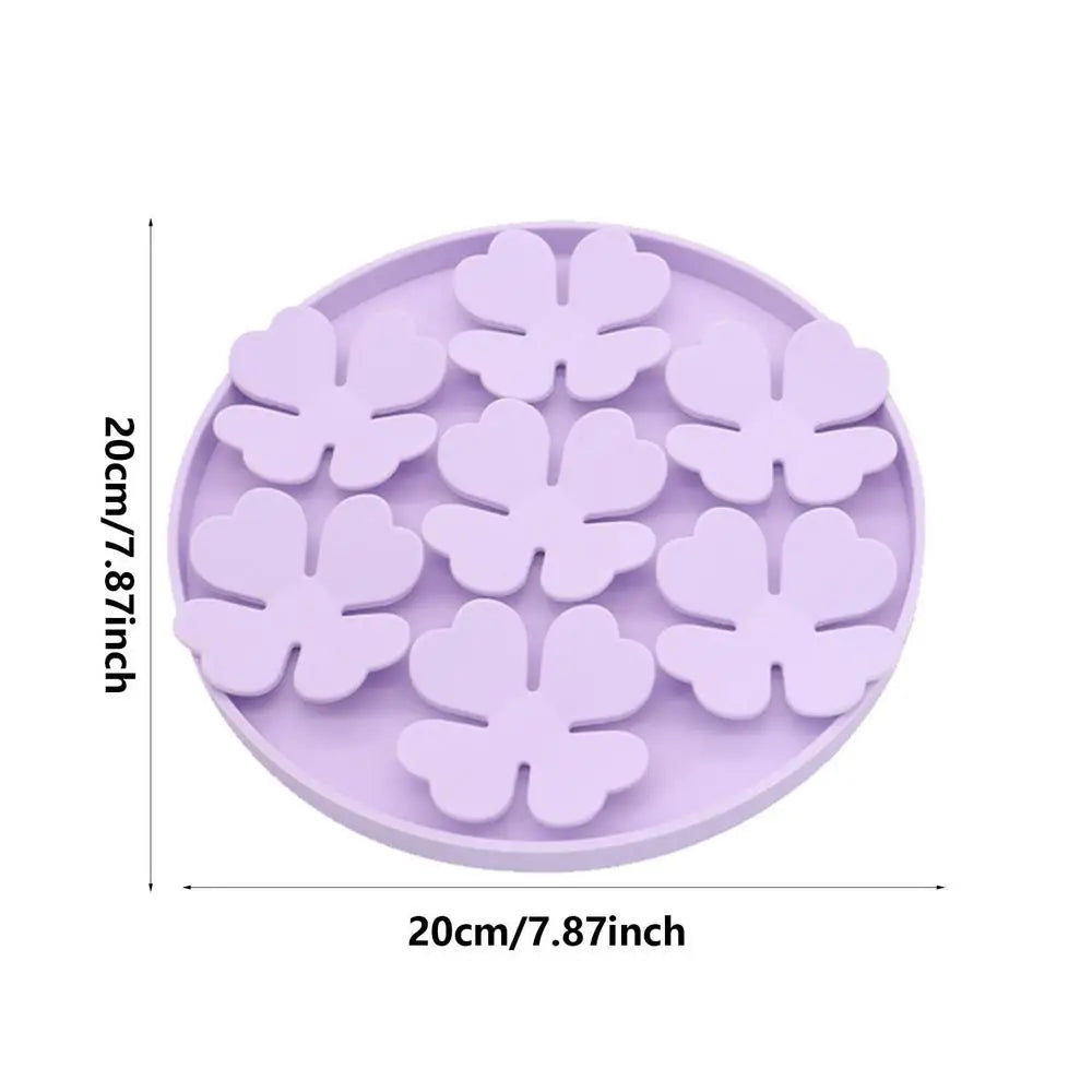 Lick Mat For Dogs Suction Dog Butter Lick Pad Raised Flower Design Dog Puzzle Bowl For Boredom Relief Floor Or Wall Treats
