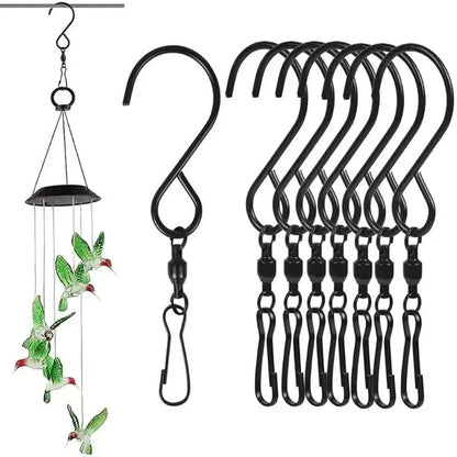 8PCS Stainless Steel S-type Wind Chime Hook can be Rotated Hook Clip Suitable for Wind Chime, Billboard, Hanging Bird Cage