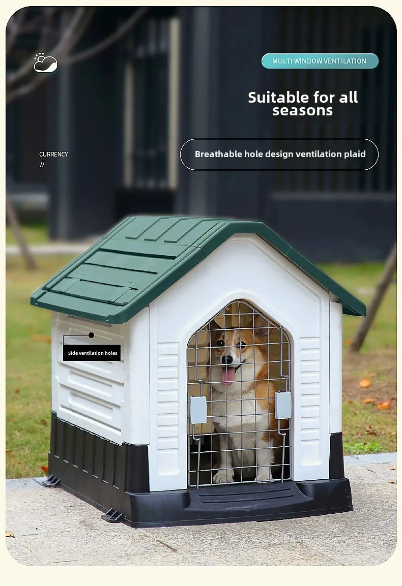 New Dog House Outdoor Waterproof Kennel All Seasons Indoor Dog House Outdoor Rainproof Sunscreen Medium and Large Dogs.