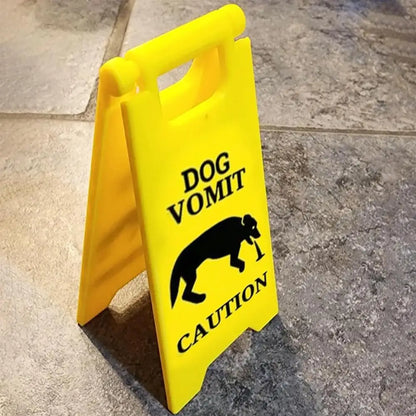 Cat Dog Vomit Caution Sign Funny Creative Dog Cat Vomit Caution Sign 3D Printed Yard Sign Cat Dog Vomit Warning Sign Board