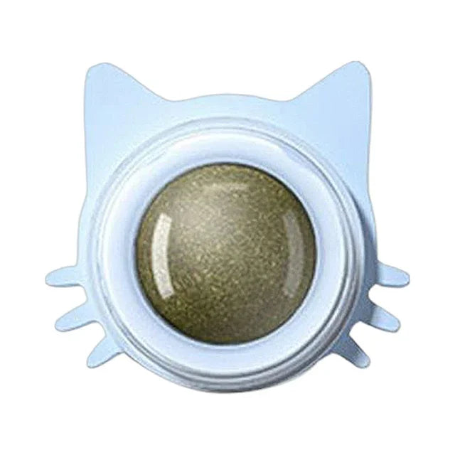 Catnip Wall Toys Rotatable Catnip Lickable Ball Cat Toys Kitten Chew Toys Teeth Cleaning Cat Bite Toy for Indoor Cats