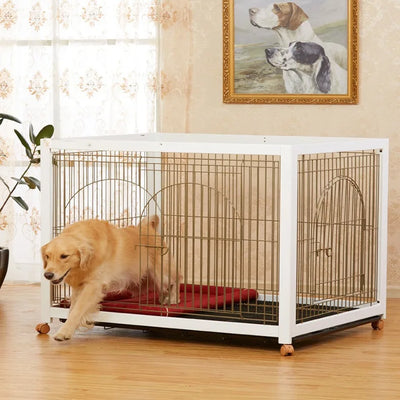 Yitongju new solid wood dog cage indoor luxury dog villa large, medium and small Shiba Inu Corgi pet kennel cage