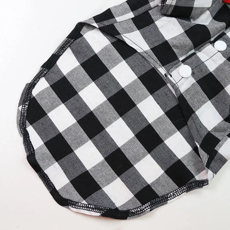 Bowtie Dog Blouse Classical Breathable Plaid T-Shirts Summer Dog Clothes for Small Dogs Puppy Large Cat Vest Chihuahua Yorkies