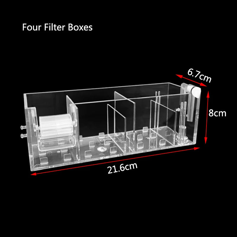 Fish Tank Waterfall Filter Box Wall Mounted Built-in Silent Circulating Water Purifier For Fish Tank Aquarium With Water Pump