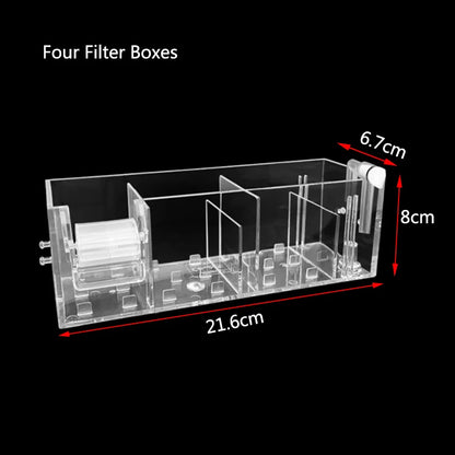 Fish Tank Waterfall Filter Box Wall Mounted Built-in Silent Circulating Water Purifier For Fish Tank Aquarium With Water Pump