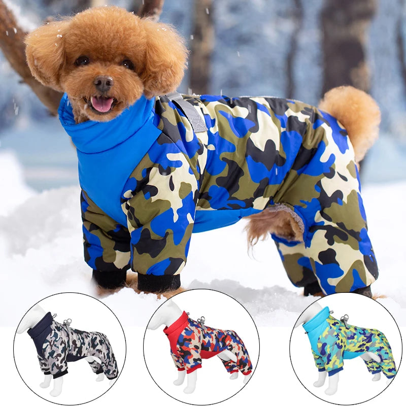 Camouflage Dog Jumpsuit Overalls for Small Medium Dogs Winter Padded Pet Rompers Waterproof Chihuahua Poodle mascotas Clothes