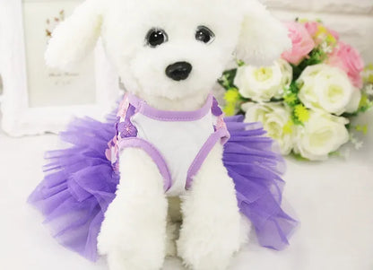 10PCS Pets Accessaries Dogs Cats Princess Flower Lace Dress For Pet Wedding Party Spring Summer small Teddy girl ropa para perro