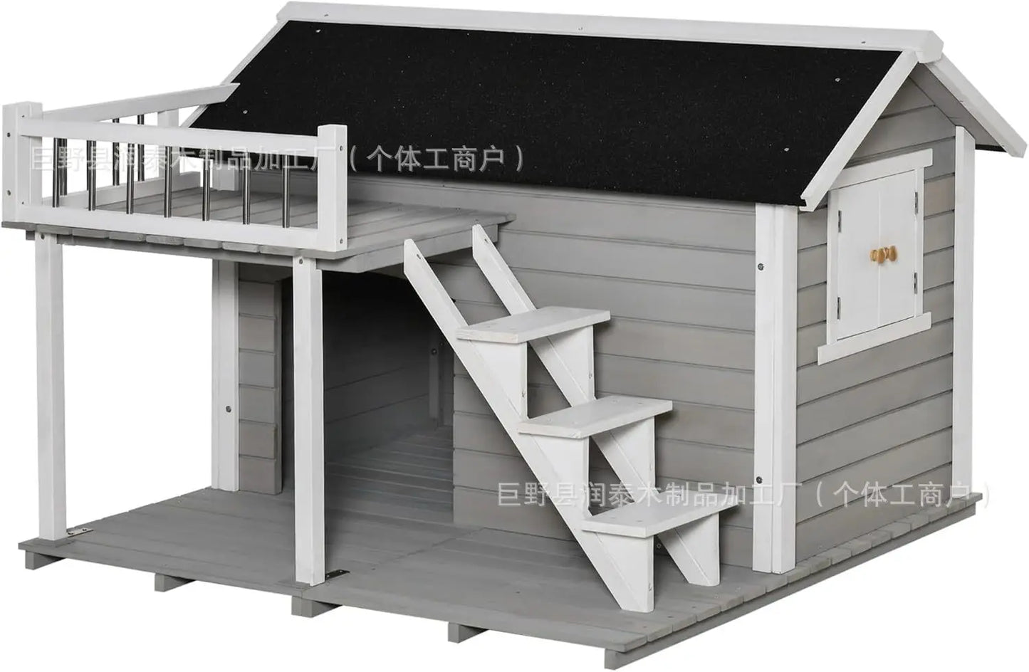 Outdoor rain and sun protection Solid wood dog house Dog house Preservative wood Pet nest Universal warm cat kennel Kennel