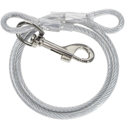 Silver PVC Coated Steel Wire Rope Traction Hook Dog Leash Cable For Big Dogs replacement