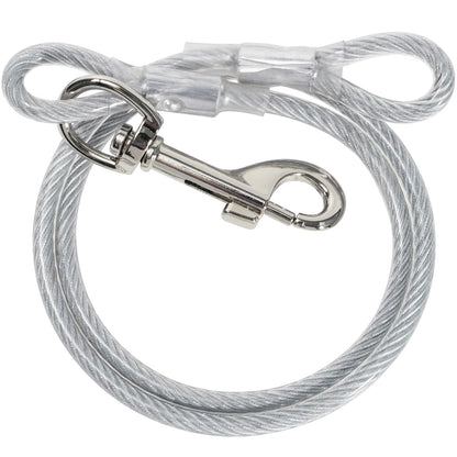 Silver PVC Coated Steel Wire Rope Traction Hook Dog Leash Cable For Big Dogs replacement