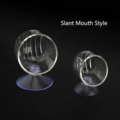 Acrylic Aquarium Feeder Hanging Fish Tank Mini Crystal Pot Polka Water Potted Planting Cylinder Cup Aquarium Decor Accessories