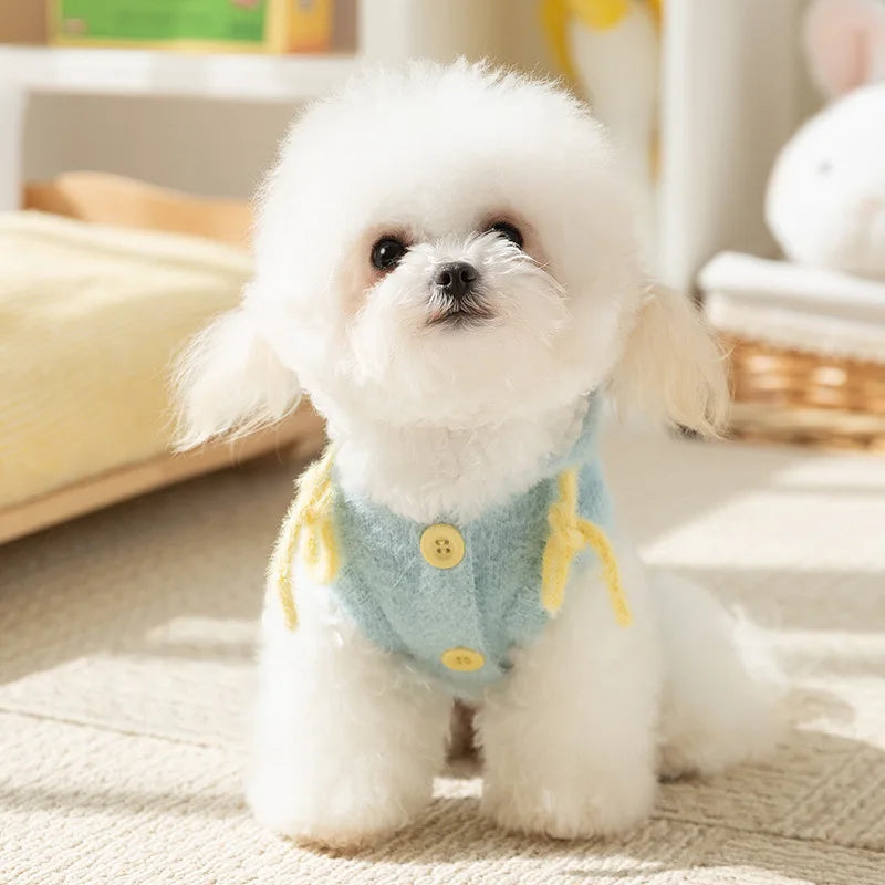 Cute Pet Dog Sweater Winter Dog Warm Clothes Palid Puppy Coat Chihuahua Bichon Yorkie Clothing Sweaters and Hat Set Dog Costume