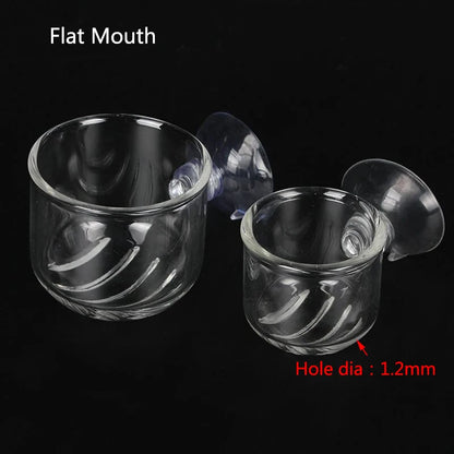 Acrylic Aquarium Feeder Hanging Fish Tank Mini Crystal Pot Polka Water Potted Planting Cylinder Cup Aquarium Decor Accessories