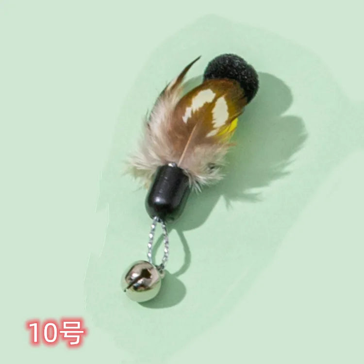 Interactive Cat Feather Toy Accessories False Toy with Bell Replacement Refill Training Kitten Toys