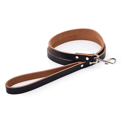 Adjustable Dog Collars Genuine Leather Pet Dog Collar Leash Lead For Small Medium Large Dogs Bulldog Pugs Beagle Dogs Supplies