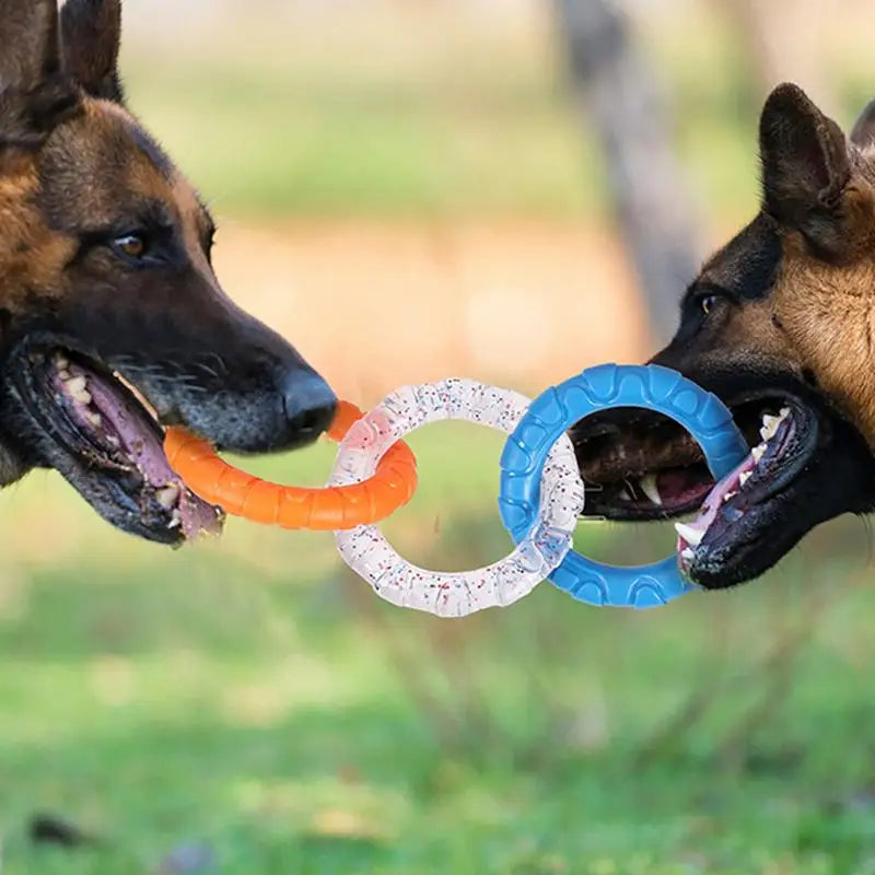 Dog Pull Toy Tough Chew Toys Indestructible Rings Dog Exercise Interactive 3 Rings Teeth Bite-Resistant Toys Puppy Teeth Clean