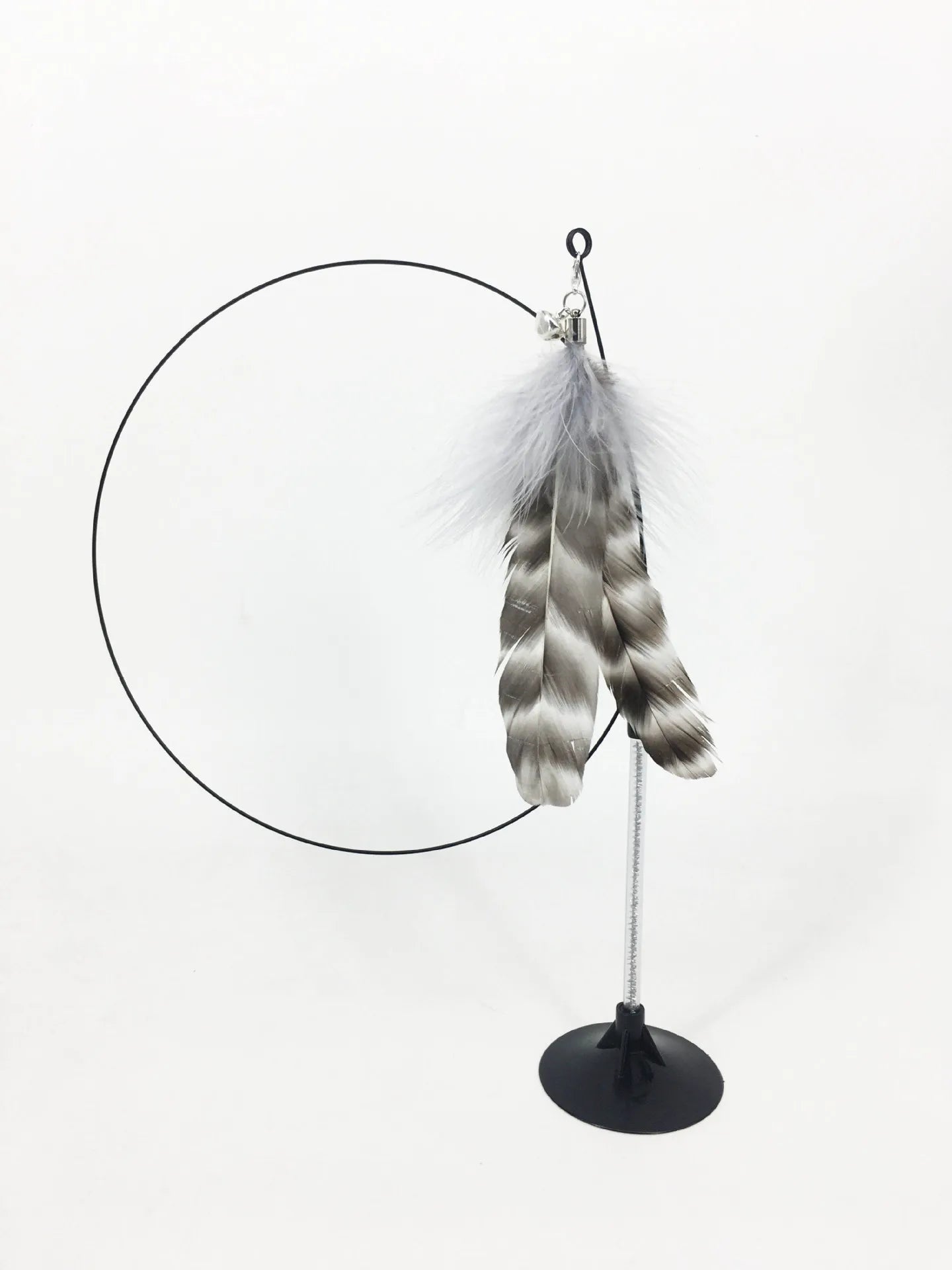 Interactive Cat Toy Handfree Cat Stick Playing Kitten Playing Teaser Wand Toy Suction Cup Bird/Feather Cat Wand Pet Supplies