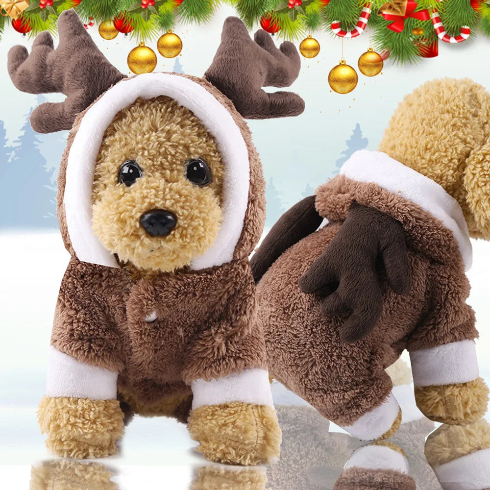 pawstrip Small Dog Clothes Warm Winter Pet Dog Jumpsuit Puppy Fleece Hoodie Chihuahua Small Medium Dog Warm Outfit Kitten Jacket