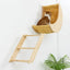 1Pc Wall Mounted Cat Hammock Ladder and Platform Moon Shaped Wooden Climbing Shelf Cats Furniture for Kitty Playing and Sleeping