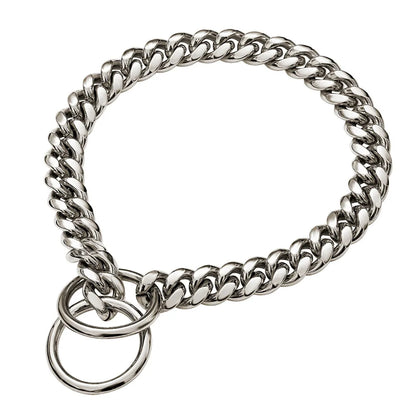 Gold Chain Dog Collar 10mm Fashion Dog Cuban Link Pet Gold Necklace Metal Puppy Jewelry Bulldog P Chain Pet Training Slip Collar