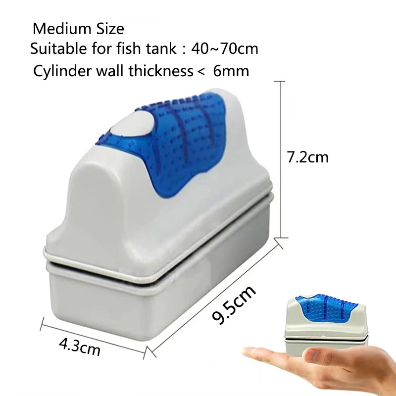 New Magnetic Aquarium Fish Tank Brushes Floating Clean Glass Window Algae Scraper Cleaner Brush Aquarium Accessories Two Blades