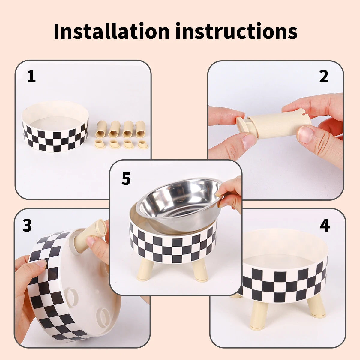 A Cat Bowl For Cats And Dogs, Simple Polka-dot Stainless Steel Pet Tall Bowl, Drinking Water, Anti-overturn Water Bowl, Food Bas