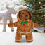 Gingerbread Man Dog Costume Soft Puppy Costume Hoodie Christmas Puppy Gingerbread Transformation Clothes For Cats Dogs