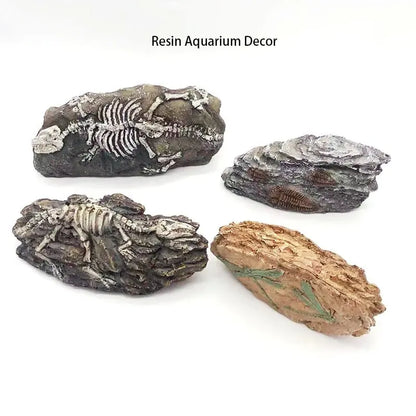 Aquarium Decorations Resin Fossil Artificial Fish Tank Ornament Shrimps Small Fish Reptile Aquarium Shelter Landscape Decor New
