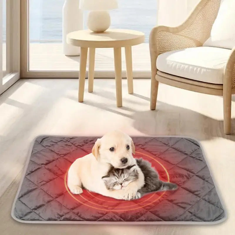 Heating Pad for Cats and Dogs Pet Blankets Temperature Sensing Self Warming Heated Cat Mat, Thermal Blanket, Anti Slip Pads
