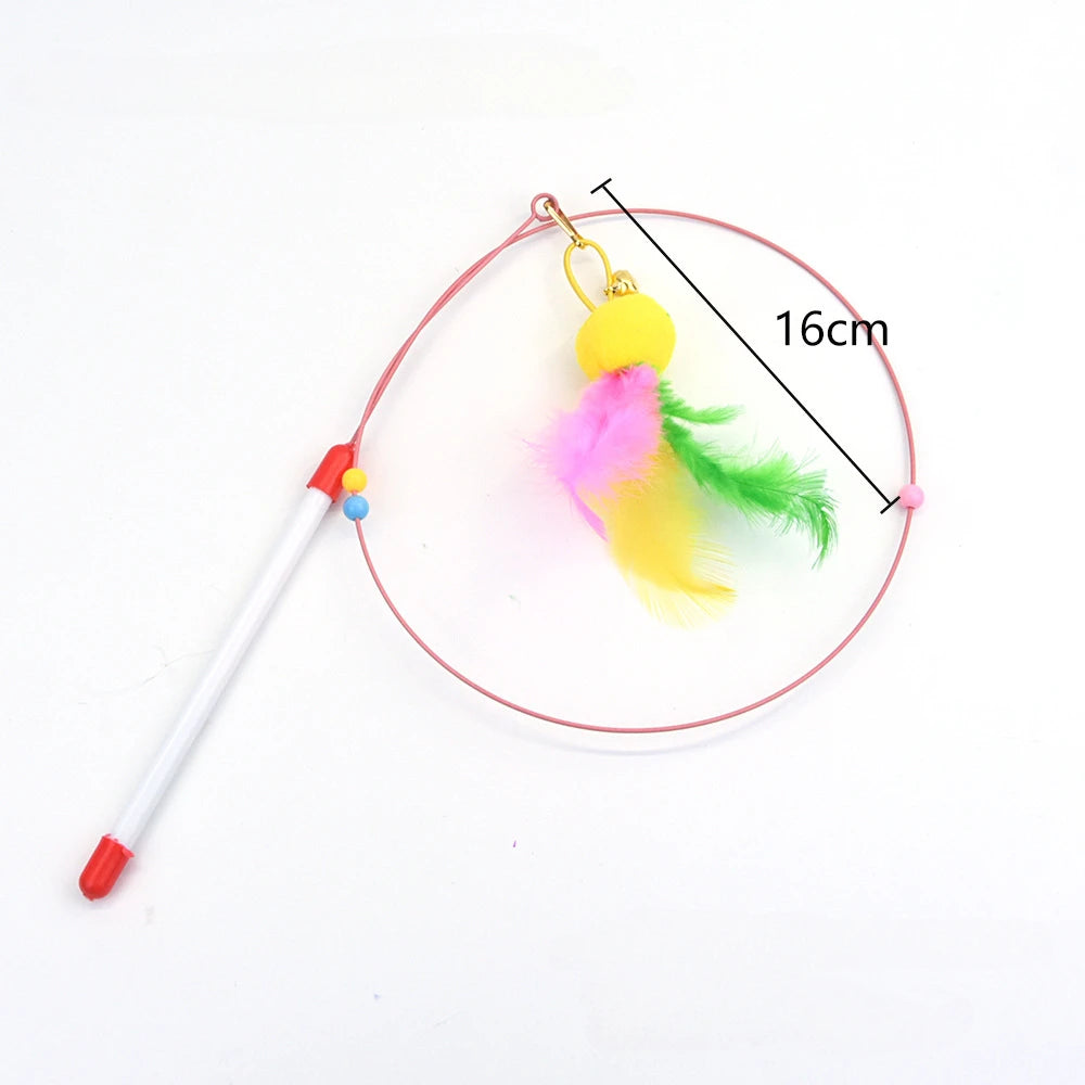 Wire Feather Cat Tickling Stick Pet Products for Cats Pet Cat Toys Interactive Cat Stick Toy Kitten Playing Pet Accessories