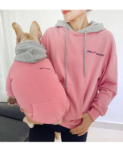 The New  Pet Clothes  Dog Clothes Parent-child Wear Spring and Autumn Korean Version Pure Cotton Hoodie Four Colors Seven Sizes