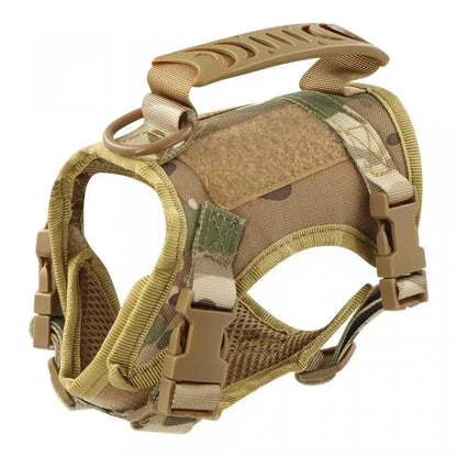 Tactical Cat Harness Leash for Walking Escape Proof Adjustable Kitten K9 Vest with Patch for Military Service Small Dog Training