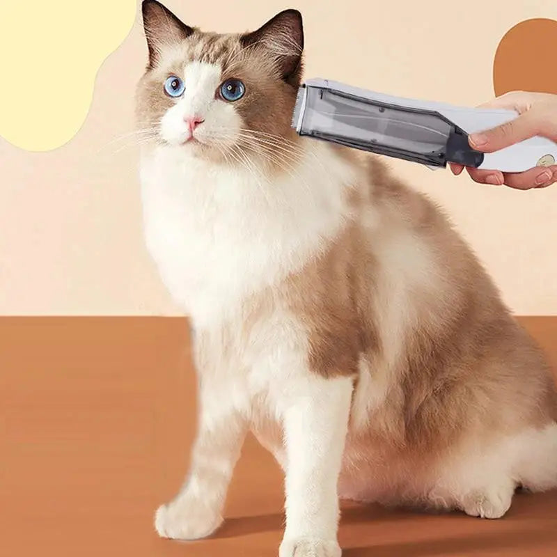 Pet Hair Clipper With Suction USB 3-Speed Vacuum Dog Shaver 1500mAh Rechargeable Low Noise Electric Dog Groomer For Cats