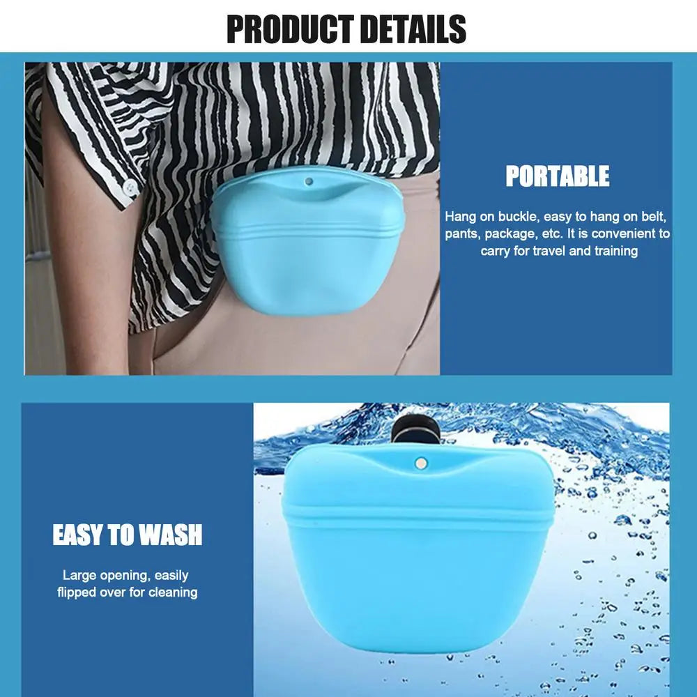 Silicone Treat Pouch For Dogs Portable Silicone Training Container Clip On For Dog Training Training Container Food Reward
