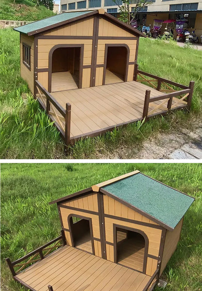 Solid wood dog house outdoor rainproof outdoor courtyard pet general   house large dog wooden dog cage wholesale