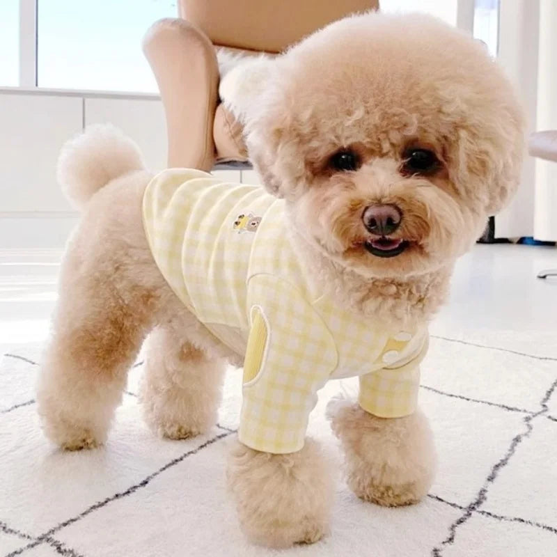 Cute Bow Dog Vest 2024 Dog Clothes Puppy Pullover Summer Pet Clothes Breathable Two-Legged Clothes Solid Color Cat Pet Products