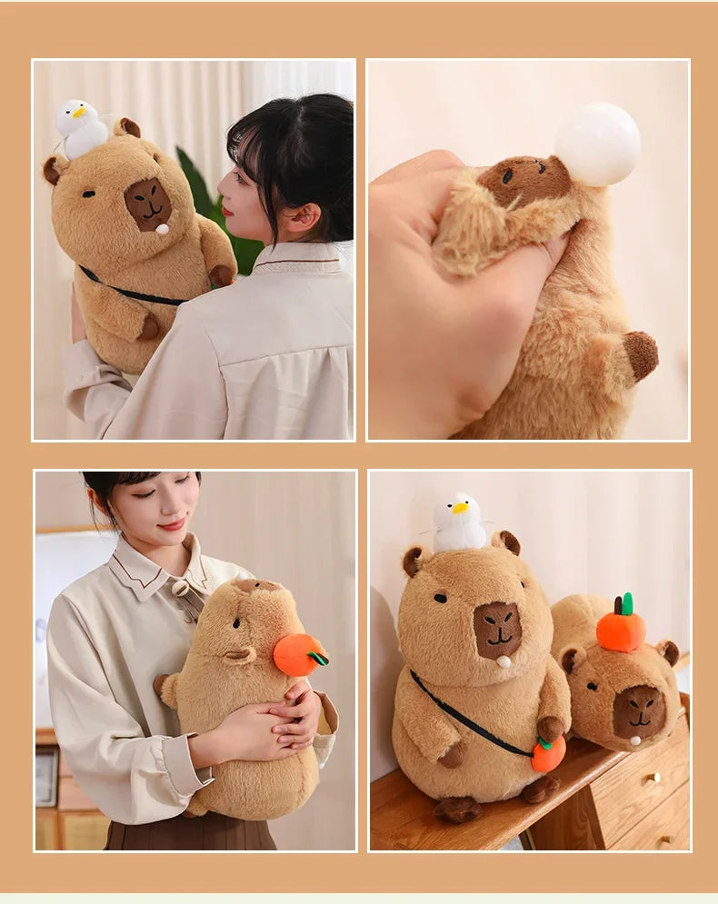 Capybara Plush Toy Simulation Capibara Cosplay Unicorn Dinosaur Dress Boba Bread Fruit Food Decor Birds Bubble Stuffed Animals