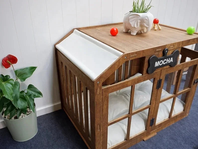 Modern Dog Pet Furniture Wood Crate Pet House Furniture Indoor Dog House Wooden Dog House Crate Pet Fence