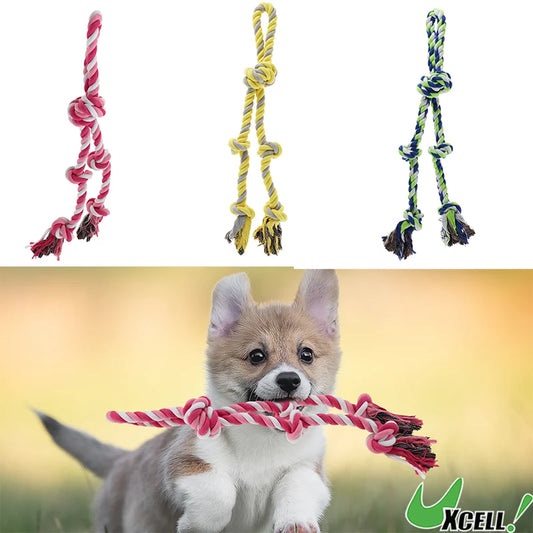 UXCELL Dog Chew Toys Knots Shape Braided Cotton Teeth Cleaning Rope Casual Puppy Bite-resistant Chewing Rope Pet Products