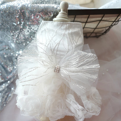 Dog Dress for Small Dogs Prom Party Princess Wedding Dresses Luxury Design Girl Dog Clothes Pomeranian Puppy Cat Costume Outfits