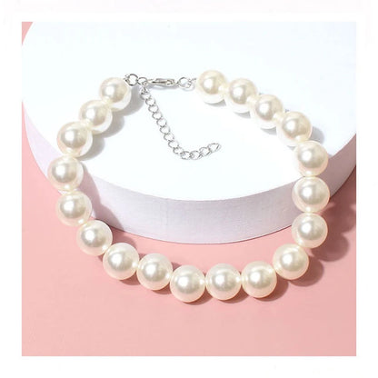 Luxury Dog Pearl Necklace Adjustable Puppy Pet Collar Jewelry Accessories for Small Medium Large Dogs Beagle Yorkie Chihuahua