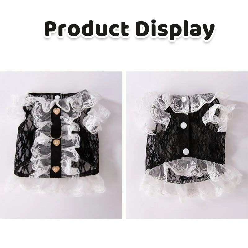 Pet Dog Vest Harnesses Luxury Dog Clothes Sexy Lace Vests Chihuahua Bichon Schnauzer Puppy Harness Cat Dog Shirt Pet Supplies