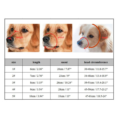 Adjustable Dog Muzzle Soft Silicone Breathable Strong Basket Small Medium Large X-Large Dogs Mouth Muzzles Lightweight & Durable