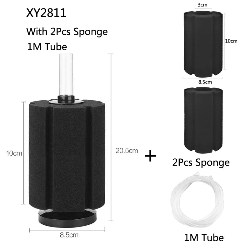 Black Aquarium Filter for Aquarium Fish Tank Air Pump Skimmer Biochemical Sponge Filter Aquarium Bio Filters Filtro AquarioLarge