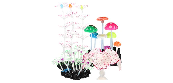 UXCELL Aquarium Simulation Undersea Water Plants Silicone Glowing Ornaments Decorations Fluorescence Fish Tank Coral Decor